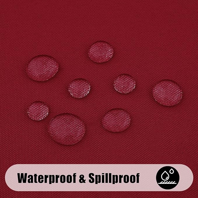 Smiry Rectangle Table Cloth, Waterproof Anti-Scratch Polyester Tablecloth, Decorative Washable Fabric Table Cover for Dining, Buffet, Parties and Outdoor, 60x84, Wine Red