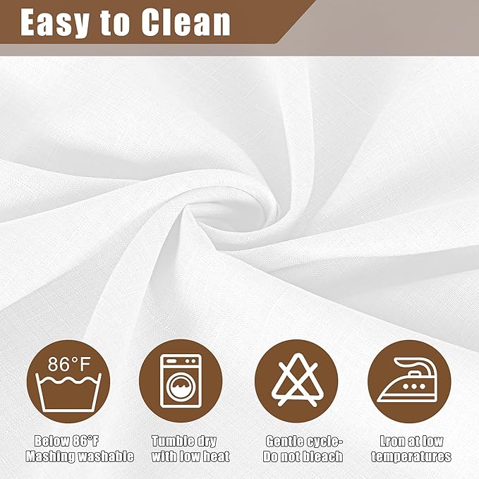 Fitable Faux Linen Tablecloths 2 Pack, Faux Burlap Fabric Table Clothes for Rectangle Tables, Rustic Table Covers for Kitchen Dining, Party, Farmhouse (White, 54 x 78 Inch)