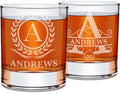 On The Rox Personalized Whiskey, Bourbon Glass Gifts for Men - 11 oz Engraved Name Monogram Scotch Glass - Customized Cocktail, Rocks, Brandy Glass Drinks (2)