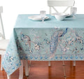 Maison d' Hermine Premium Table Cloth Rectangle Table 100% Combed Cotton 90 x 70 Inches Tablecloth Reusable Decorative for Dining Room Home Party Festive Wedding - Peacock Utopia - Pastel Turquoise