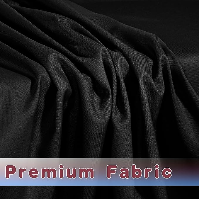 HolidayIdeas 2 Pack Fitted Tableclothes - 60 x 30 Inch - Black Rectangle Tablecloths for 5 Foot Tables, Fabric Table Cover Protector for Parties, Holiday Dinner, Wedding, Trade Show