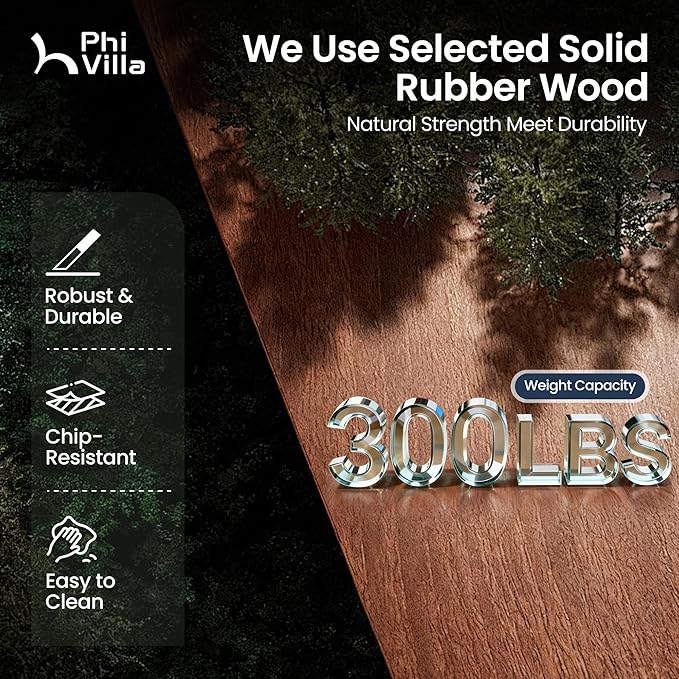 PHI VILLA Solid Wood Dining Table Set for 4, Marble Design Kitchen Table Chairs Set of 4, 5 Piece Space-Saving Dining Room Table Set for Apartment, Emperador Dark Marble& Olive