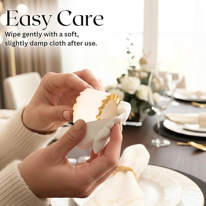 ALPHA Living HOME Epoxy Resin Napkin Rings - 12 Pieces Farmhouse Napkin Rings Holder for Wedding, Banquet, Adornment for Table Settings, Boho Style for Dining Table, Wedding (Black & Cream)