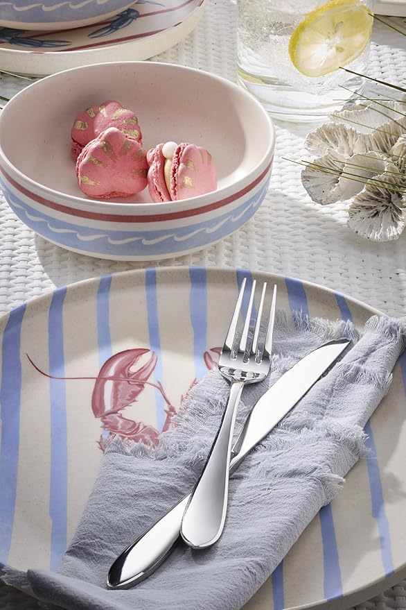 Cambridge Silverware Set, Delia Mirror 72-Piece Flatware Set, Service for 14, Made of 18/0 Stainless Steel, Dishwasher Safe, Knives Spoons and Forks, Home and Kitchen, Utensils Set (Silver, 72 Piece)