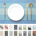 Placemats Set of 4 Vinyl/Plastic Woven Place Mats for Kitchen Table Indoor/Outdoor Washable Placemat Wipeable Dining Table Mats (Ocean Geode,4)