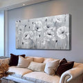 Belmrxne Floral Wall Art Grey and White Wall Decor Aesthetic Canvas Painting Unique Artwork for Living Room Bedroom Dining Room kitchen Office 24x48 Inches