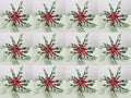 Red Green Gold Beaded Napkin Ring - Set of 12 - Beautiful Leaves Design Perfect for Dinner Table Décor, Easter, Farmhouse, Mothers Day, Christmas, New Year Party, Family Gathering, & Everyday Use