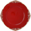 allgala 13-Inch 6-Pack Heavy Quality Round Charger Plates-Floral Red-HD80348