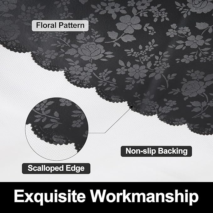 Smiry Rectangle Table Cloth, Waterproof Heavy Duty Vinyl Tablecloths, Wipeable Washable Table Cover for Kitchen and Dining Room (Black, 52" X 70")