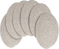 6 Pack Round Woven Placemats,13.8 inch Plate Chargers Mixed Brown Thick Place Mats Cotton Rope Braided Tablemats Rattan Mats for Christmas Table Decoration