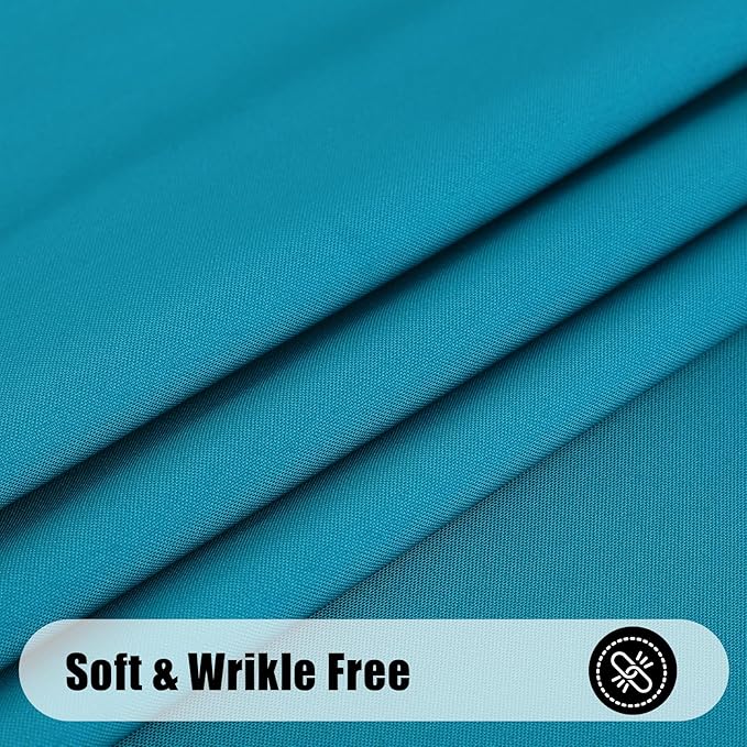 Smiry Rectangle Table Cloth, Waterproof Anti-Scratch Polyester Tablecloth, Decorative Washable Fabric Table Cover for Dining, Buffet, Parties and Outdoor, 60x84, Teal