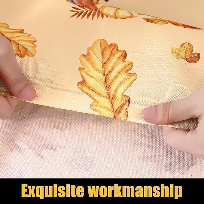 Smiry Rectangle Thanksgiving Table Cloth, Waterproof Elastic Fitted Tablecloths for 8 Foot Tables, Washable Polyester Table Cover for Autumn Harvest Parties (Pumpkin Sunflower, 30"x96")