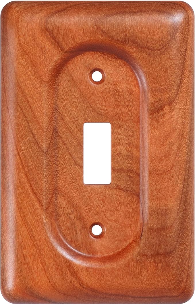 Wooden Light Switch Cover Plate Single Decorator Cherry Wood Decorative Switch Plates and Outlet Covers Premium Quality Light Switch Cover