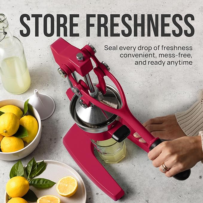 Zulay Kitchen Cast Iron Juicer - Easy-to-Clean Heavy-Duty Manual Juicer, Professional Citrus Juicer - Stainless Steel Lemon Squeezer - Manual Citrus Press & Orange Squeezer - Orange Juicer