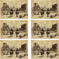 Vintage Western Cowboy 12x18 Inch Placemats Set of 6 - Waterproof, Non-Slip & Washable Table Mats for Kitchen & Dining Table Placemats