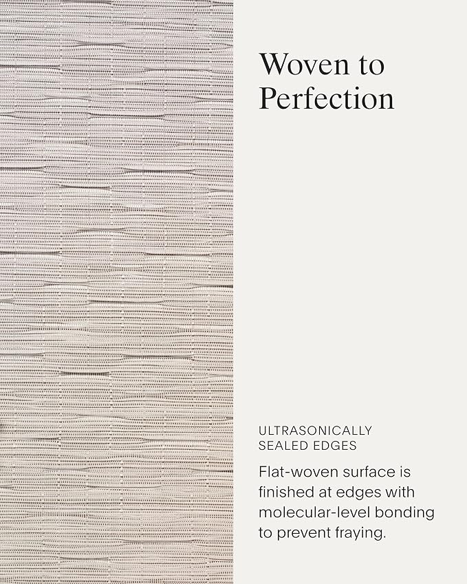 Chilewich Bamboo Placemats Set of 4 - Round Woven Placemats - Reusable, Stain-Resistant, Indoor/Outdoor Tabletop Protection - 15" - Chalk