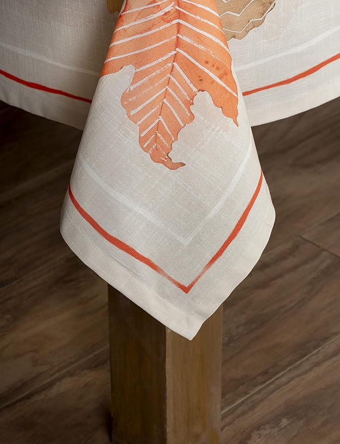 Maison d' Hermine Table Cloth Rectangle Table 100% Cotton 60 x 120 Inches Fall Tablecloth Reusable Everyday Use for Thanksgiving Christmas Decorations Dining Farmhouse Party (Colours of Autumn)