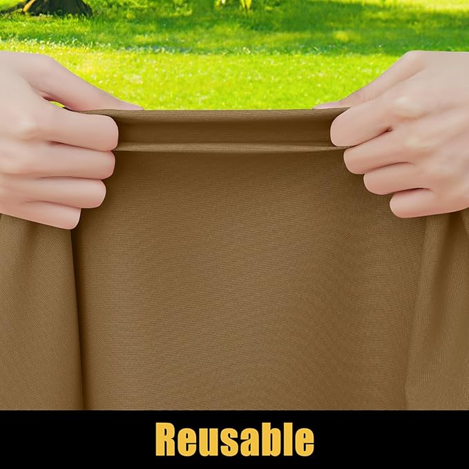 Smiry Rectangle Picnic Table Cloth, Waterproof Elastic Fitted Tablecloths for 4 Foot Tables, Washable Polyester Table Cover for Camping, Indoor and Outdoor (Brown, 30"x48")