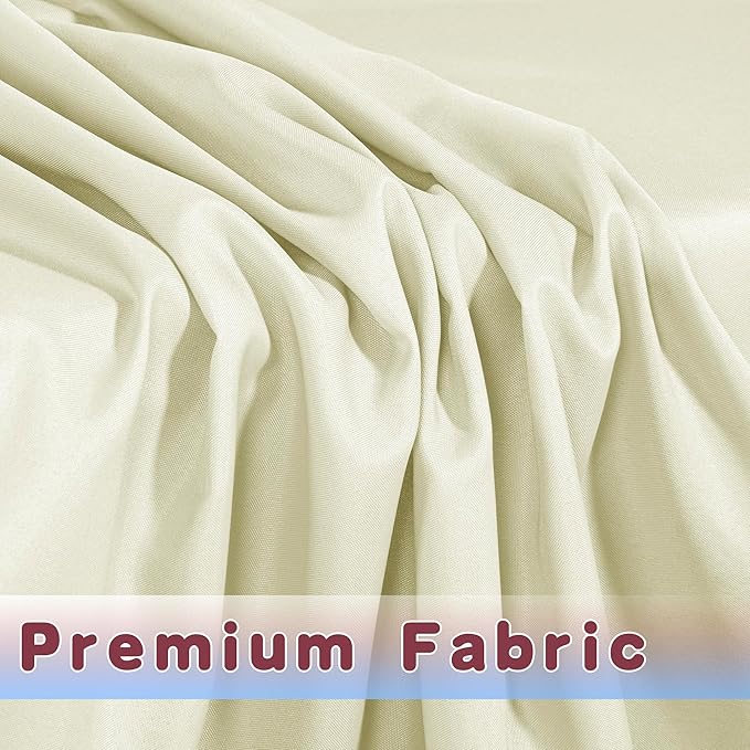 HolidayIdeas Fitted Table Covers - 96 x 30 Inch - Butter Cream 4 Pack Rectangle Tablecloths for 8 Foot Folding Tables, Parties, Holiday Dinner, Wedding, Trade Show