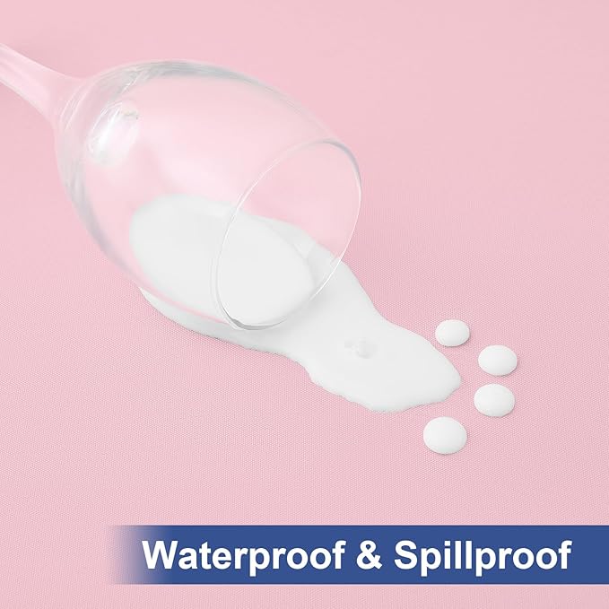 homing 2 Pack Rectangle Table Cloth, Elastic Fitted Fabric Tablecloth Fits for 8 Foot Folding Tables, Washable Table Cover for Picnic, Camping, Indoor & Valentine's Day (Pink, 30" x 96")