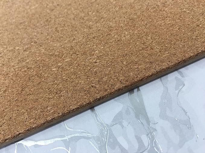 Dainty Home Silver Marble Oval Cork Placemats - Heat Resistant Placemats, Non-Slip, Easy Clean Placemats for Elegant Dining - 12"x18" Set of 2 - Perfect for Stylish, Modern Homes