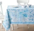 Maison d' Hermine Premium Table Cloth Rectangle Table 100% Combed Cotton 108 x 70 Inches Tablecloth Reusable Decorative for Dining Room, Farmhouse, Home, Party, Festive & Wedding - Paisley Blues