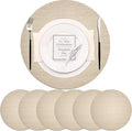 PIGCHCY Round 15" Water-Resistant Placemats Set of 6, Premium Faux Leather Placemats PVC Easy Clean Table Mats for Hotels Outdoor Dining, Wedding Decor (Cream)