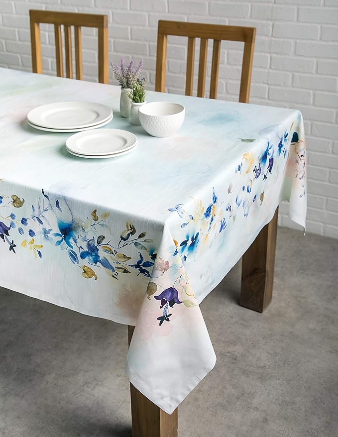 Maison d' Hermine Table Cloth Rectangle Table 100% Cotton 60 x 120 Inches Tablecloth Reusable Decorative for Dining Room Farmhouse Home Valentines Day Decorations Spring Summer - Lazy Summer Days