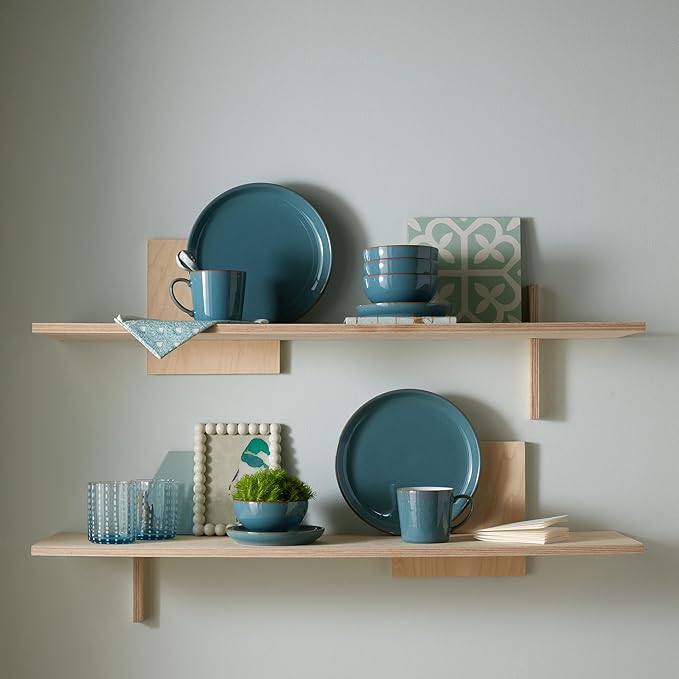 Denby - Azure Coupe Cereal Bowl - Single Blue Glaze Everyday Soup, Dessert Bowls - Dishwasher Safe & Microwave Safe Ceramic Stoneware Tableware - Scratch & Chip Resistant