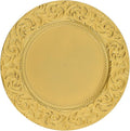 150 Pcs Antique Charger Plates Bulk, 13in Reusable Serving Plates Embossed Rim Plastic Party Dinner Plate Chargers Round Decorative Server Plate for Wedding Party Event Tableware