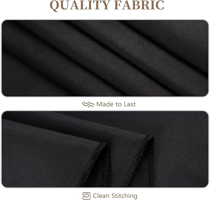 8 Pack Round Tablecloth 120 Inch Cloth Black Tablecloth for Round Tables, Washable Polyester Table Cloth Stain and Wrinkle Resistant Decorative Table Cover for Wedding Party Dining Banquet