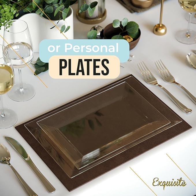 Exquisite Plastic Serving Trays For Party - 40 Pcs 7.5 Inch Clear Serving Platters, Plastic Trays For Food, Clear Tray, Food Tray Disposable Platters For Parties, Catering & Buffet