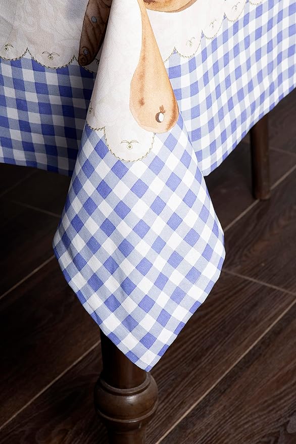 Maison d' Hermine Table Cloth Square Table 100% Cotton 54 x 54 Inches Tablecloth Reusable Decorative for Dining Room Farmhouse Home Valentines Day Decorations Spring Summer - Gourmand