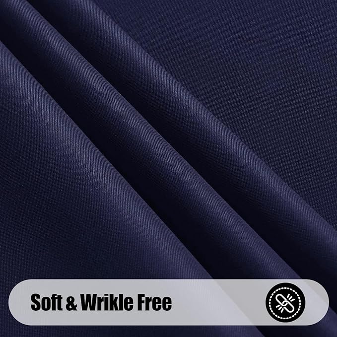 Smiry 4 Pack Rectangle Table Cloth, Waterproof Anti-Scratch Polyester Tablecloth, Decorative Washable Fabric Table Cover for Dining, Buffet, Parties and Outdoor, 52x70, Navy