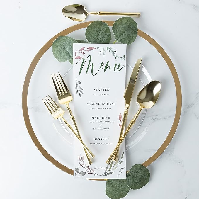 PlasticPro 20 Count Gold Plastic Dinner Forks Premium Quality Heavy Duty Disposable Elegant Silverware Dinner forks for Party