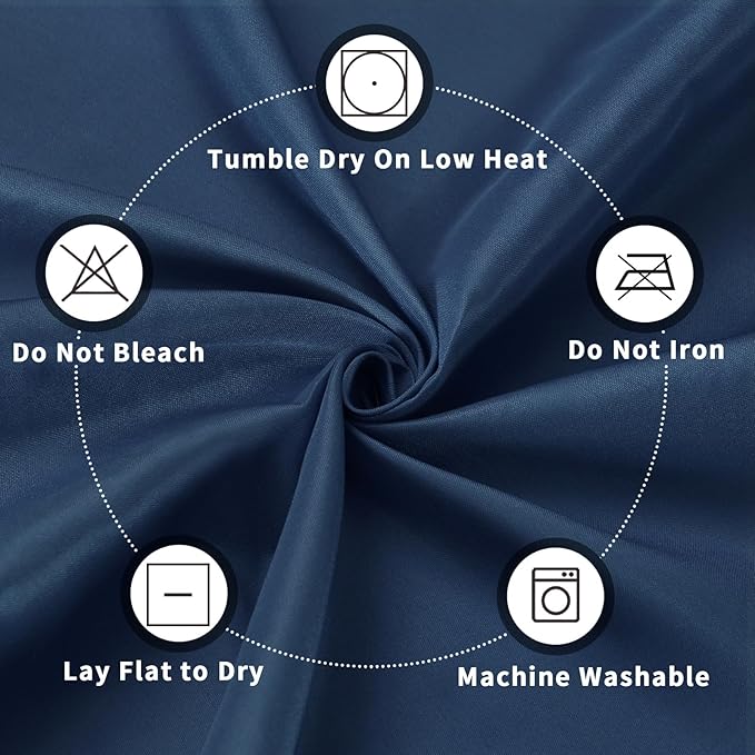 PureFit 6 Pack Rectangle Navy Blue Table Cloths 90 x 156 Inch for 8Ft Tables, Stain and Wrinkle Resistant Table Linens for Home Use, Wedding, Party, Banquet and Camping