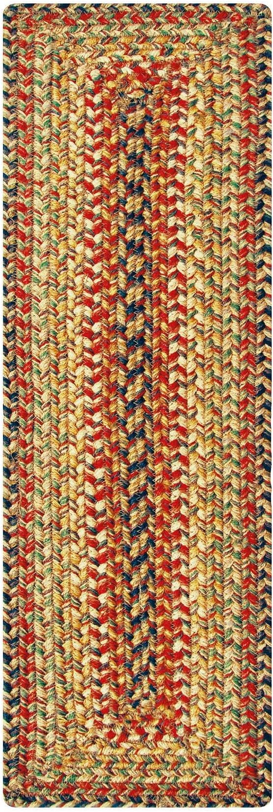 Homespice Kingston Jute Braided Long Table Runner, Warm Country Decor, Multicolor Rectangle 11x36 - Rich Colors, Easy to Clean, Durable and Protects Furniture