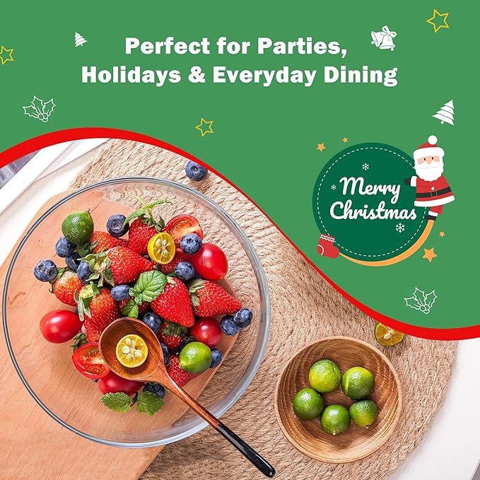 Trifle Bowl with Lids, 97oz Glass Serving Bowls, BPA-Free Borosilicate Salad & Fruit Bowls, Airtight Food Storage Containers, Ideal for Layered Desserts & Holiday Parties