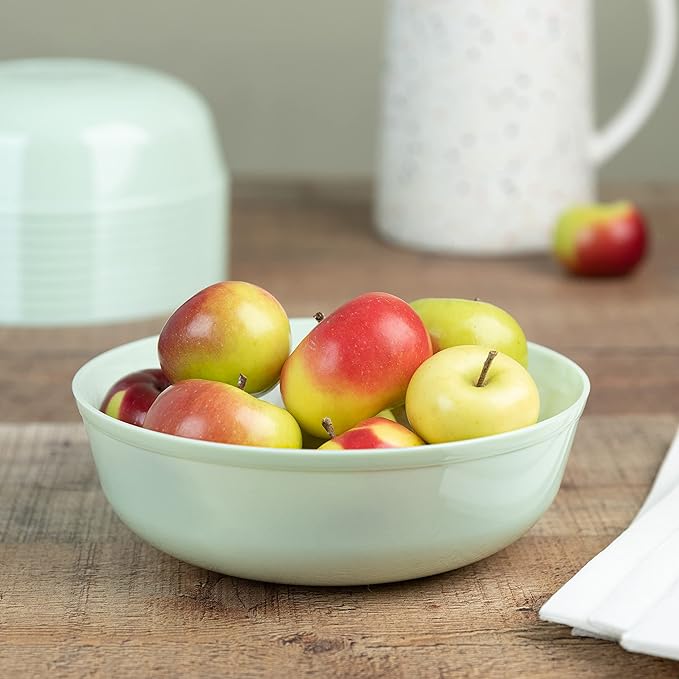 [30 Pack 16 OZ Bowls] Edge Collection Mint Green Plastic Party Soup Bowls Premium heavyweight Elegant Disposable Tableware Dishes