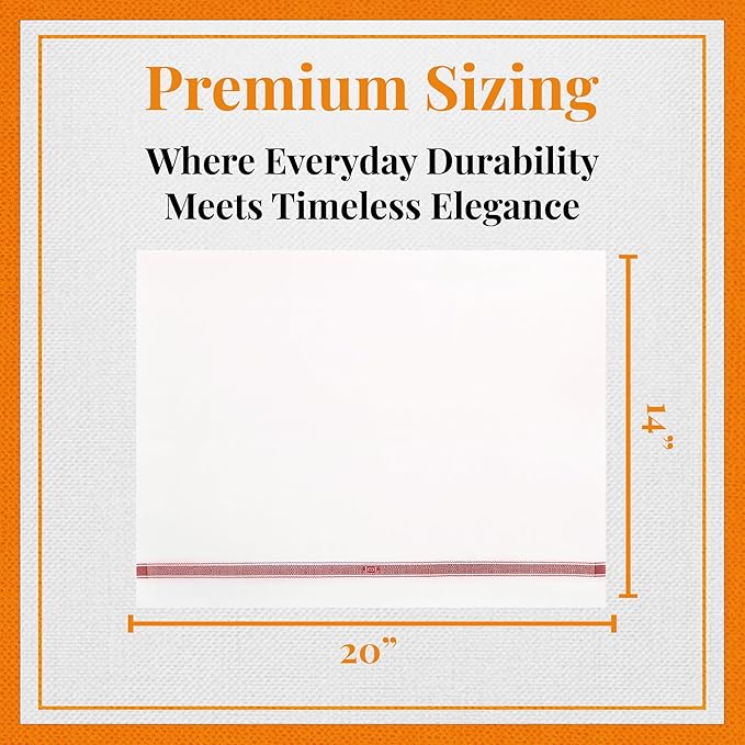 Premium Cloth Striped Placemats Set of 4 – 100% Soft Durable Jacquard Woven Cotton Table Placemats with Stain-Release Fabric – Machine Washable for Dining Table – Gentian Blue, 20"x14"