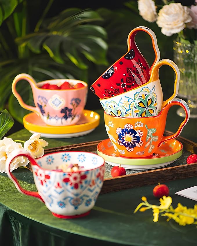 20oz Soup Bowls with Handles, Microwave Safe Large Ceramic Soup Bowl for Chili, Stew, Ice Cream, Berries & Fruits, Gift-Ready for Women, Christmas, Hostess Gifts & Fall Decor