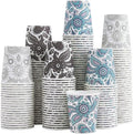 [300 Pack] 5 oz Mini Paper Cups, Small Mouthwash 5 OZ, Disposable Bathroom Cups, Paper Coffee Cups 5 Ounce for Bathroom, Supermarket, Birthday Party, Travel, Events, Picnic, BBQ (Paisley)