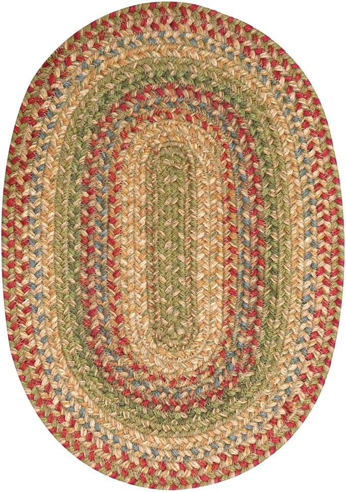 Homespice Azalea Jute Braided Placemats, Warm Country Primitive Decor, Set of 4, Multicolor 13x19 Oval Table Mats - Vibrant Colors, Durable, Easy to Clean and Protects Furniture