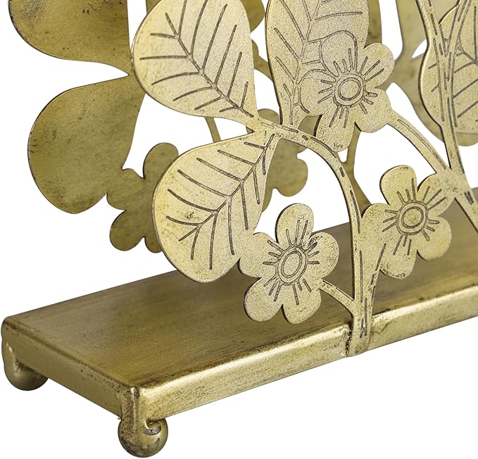 Gold Napkin Holder for Table, Iron Standing Napkin Dispenser for Kitchen Dining Room Vintage Cocktail Picnic Bar Rustic Holders for Paper Mail Bills