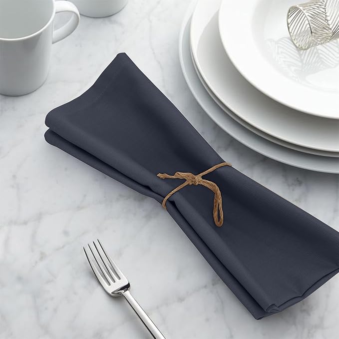 Ruvanti Cloth Napkins Set of 6, 18x18 Inches, 100% Cotton, Washable, Soft & Absorbent, Perfect for Wedding, Christmas, ‎Thanksgiving Dinners - Ombre Blue