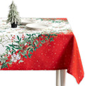 Maison d' Hermine Table Cloth Rectangle Table 100% Cotton 70 x 90 Inches Fall Tablecloth Reusable Everyday Use for Thanksgiving Christmas Decorations Dining Farmhouse Party (Noel)