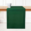 D'Moksha Homes Linen Forest Green Table Runner 90 Inches Long - 100% Pure Linen 14 x 90 Inch Table Runner for Dining, St Patricks Day, Easter - Machine Washable
