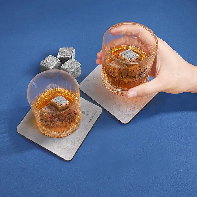A&A Wonders Premium Felt Coasters for Drink, Two-Tone Reversible, Absorbent Felt Protects Furniture, Table, Anti Slip, Suitable for Drinks & All Table Types (Light Gray/Dark Gray, Square 12 Pack)