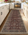 Color&Geometry Anti Fatigue Kitchen Mats for Floor 24x87, Vintage Decor, Easy Clean, Waterproof & Oil Proof, 0.4" Thick Cushioned, Non-Slip Kitchen Runner Rug for Sink, Laundry, Office, Deep Russet