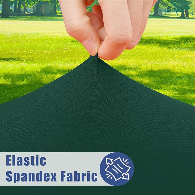 Round Spandex Tablecloth, Elastic Fitted Waterproof Tablecloths for 45"-56" Tables, Stretch Washable Picnic Table Cover for Camping, Dining, Indoor and Outdoor, Hunter Green